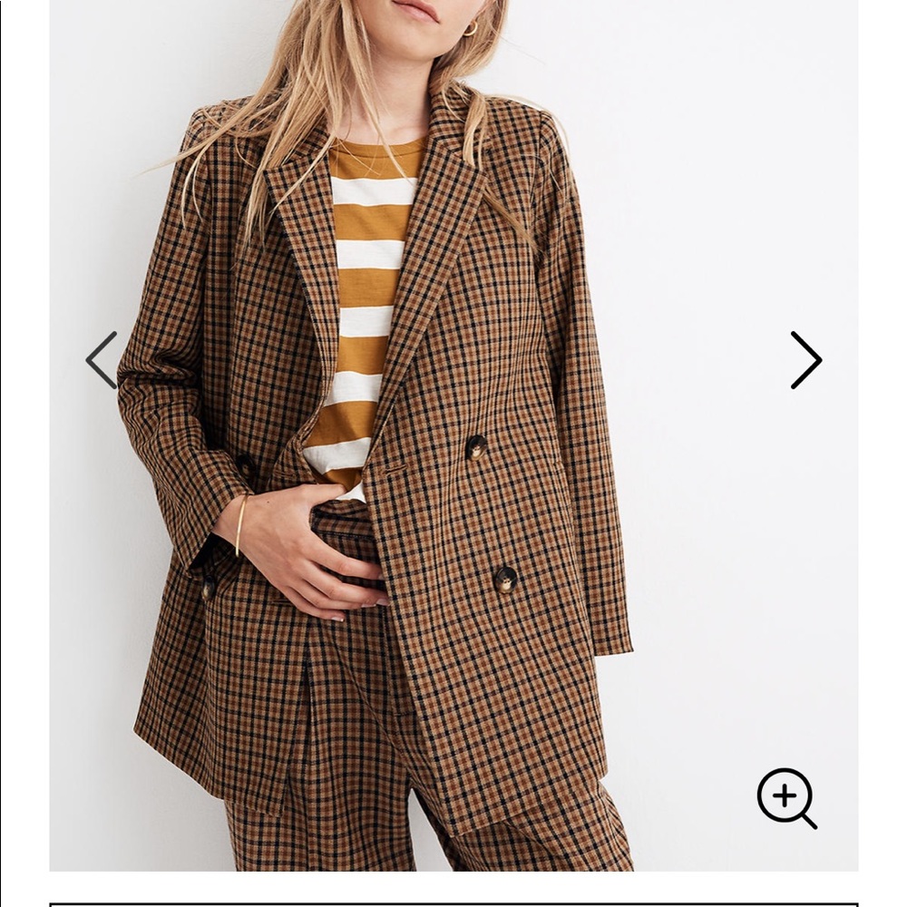 ISO Caldwell Double-Breasted Blazer Desert Check